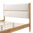 Norvik Solid Wood Queen Bed Frame With Cream Upholstered Headboard
