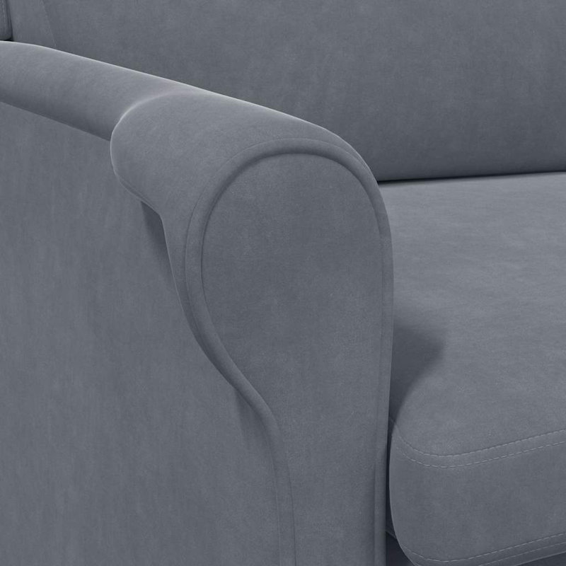 Fauteuil vidaXL en velours gris foncé, Gris foncé