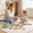 17-Piece Wooden Bakery Food Playset with Pastries, Coffee and Shopping Bag for Pretend Kitchen and Cafe Play
