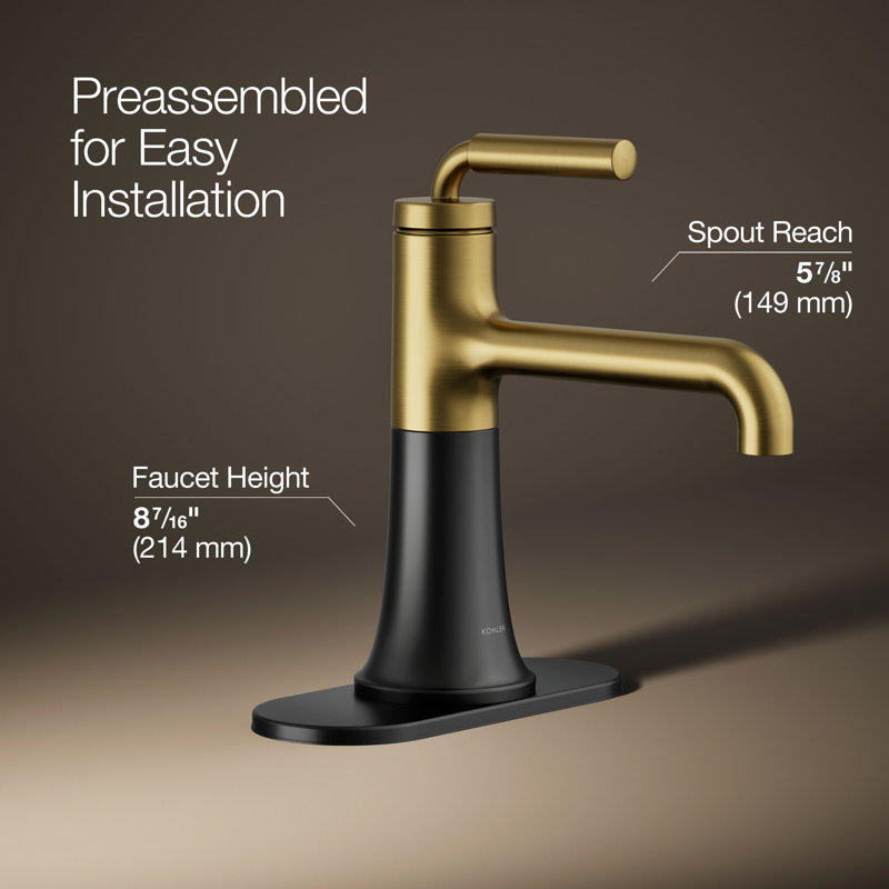 Tone Single-Handle Bathroom Sink Faucet, Gold/Black, 1.2