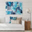 Turquoise et mauve luxueux, art fluide abstrait V, reproduction sur toile-67328919-67328920