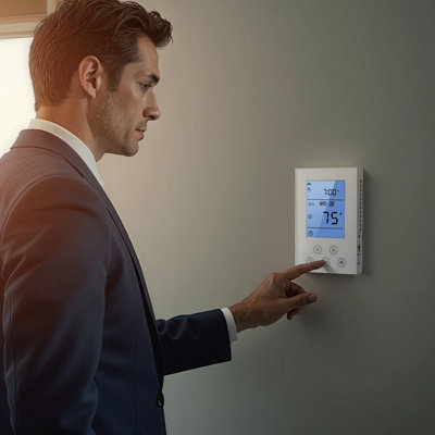 7 Day Programmable Thermostat for Underfloor Heating Heat Pump White