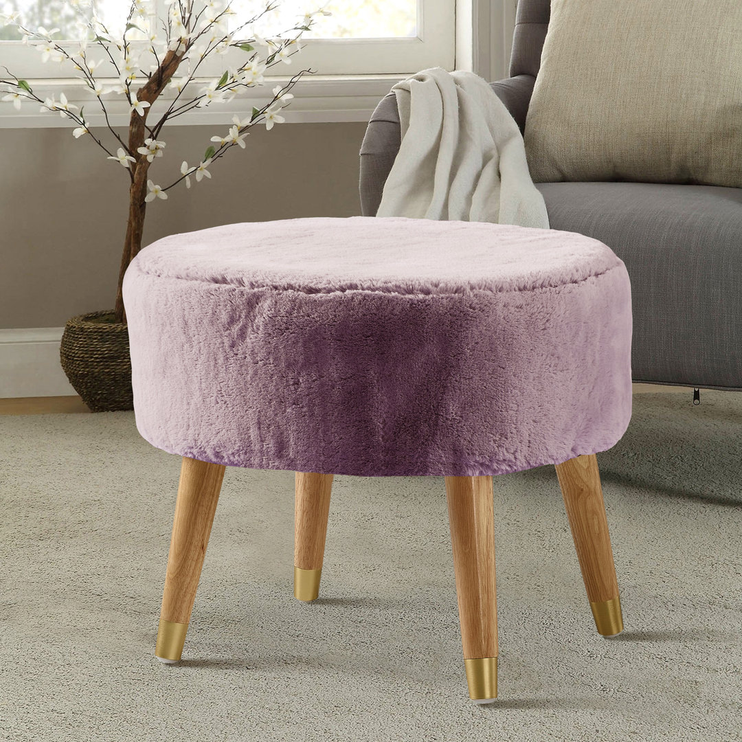 Weisser Upholstered Ottoman Willa Arlo™ Interiors 