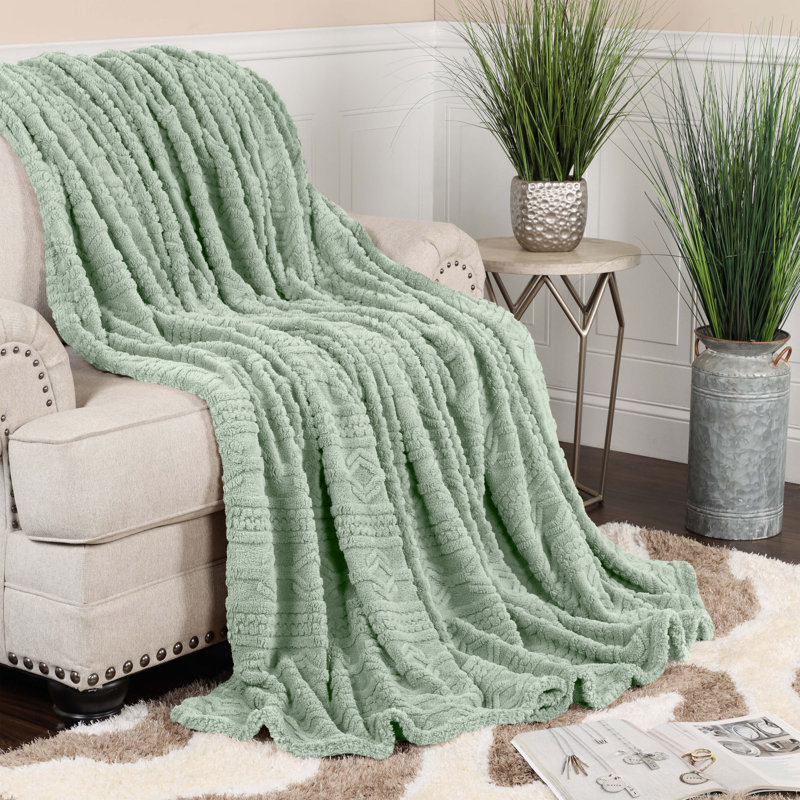 Literie moelleuse Boho, Écume de mer, Jeté XL