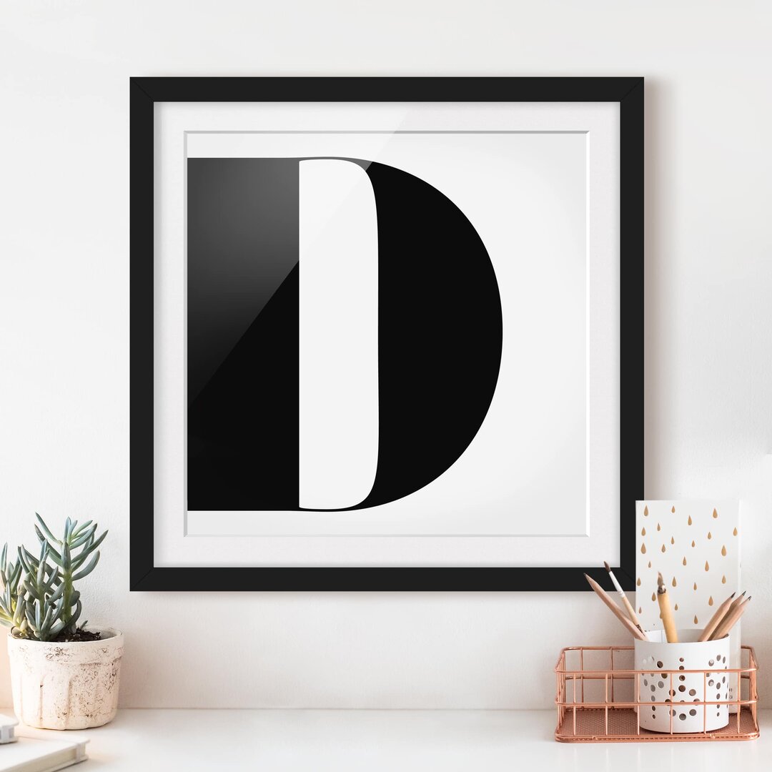 Gerahmtes Poster Roman Type Letter D