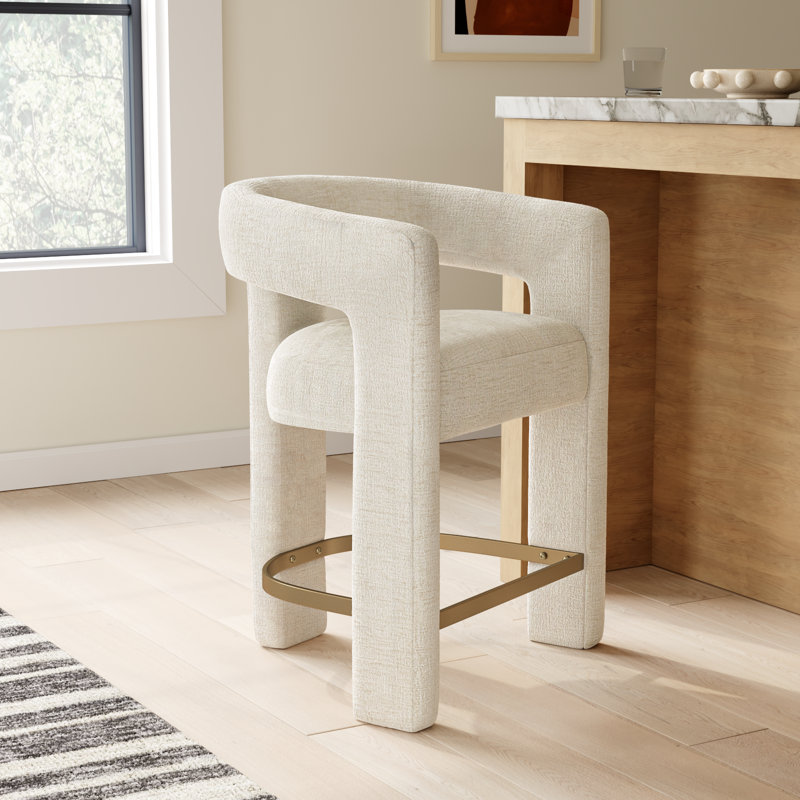 Darlington 24'' Counter Stool, Gwen Natural Beige Microsuede
