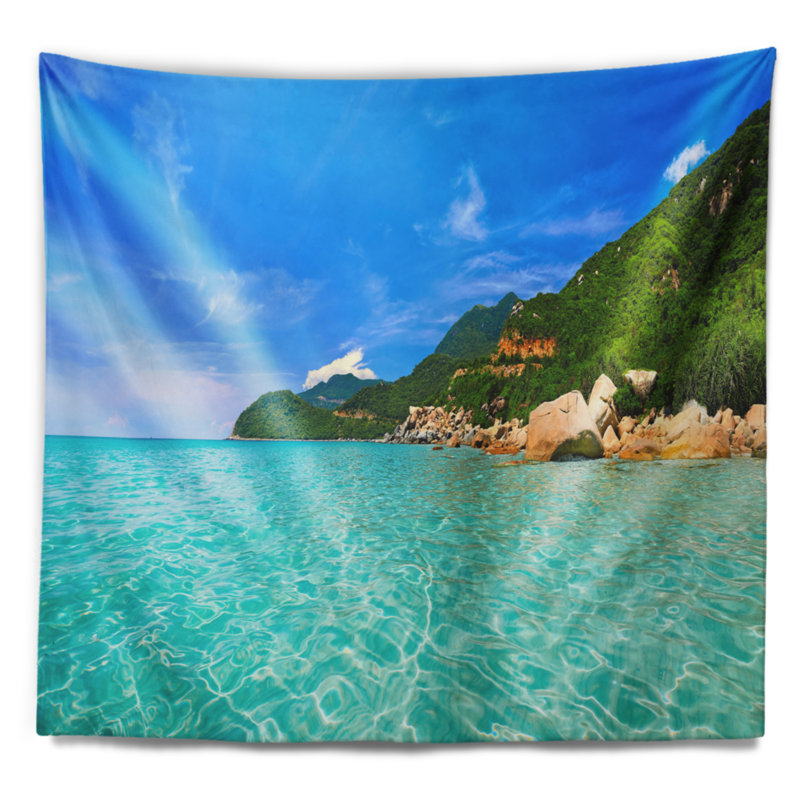 Tapisserie sky mountain and water Landscape, H 78 po x l 92 po