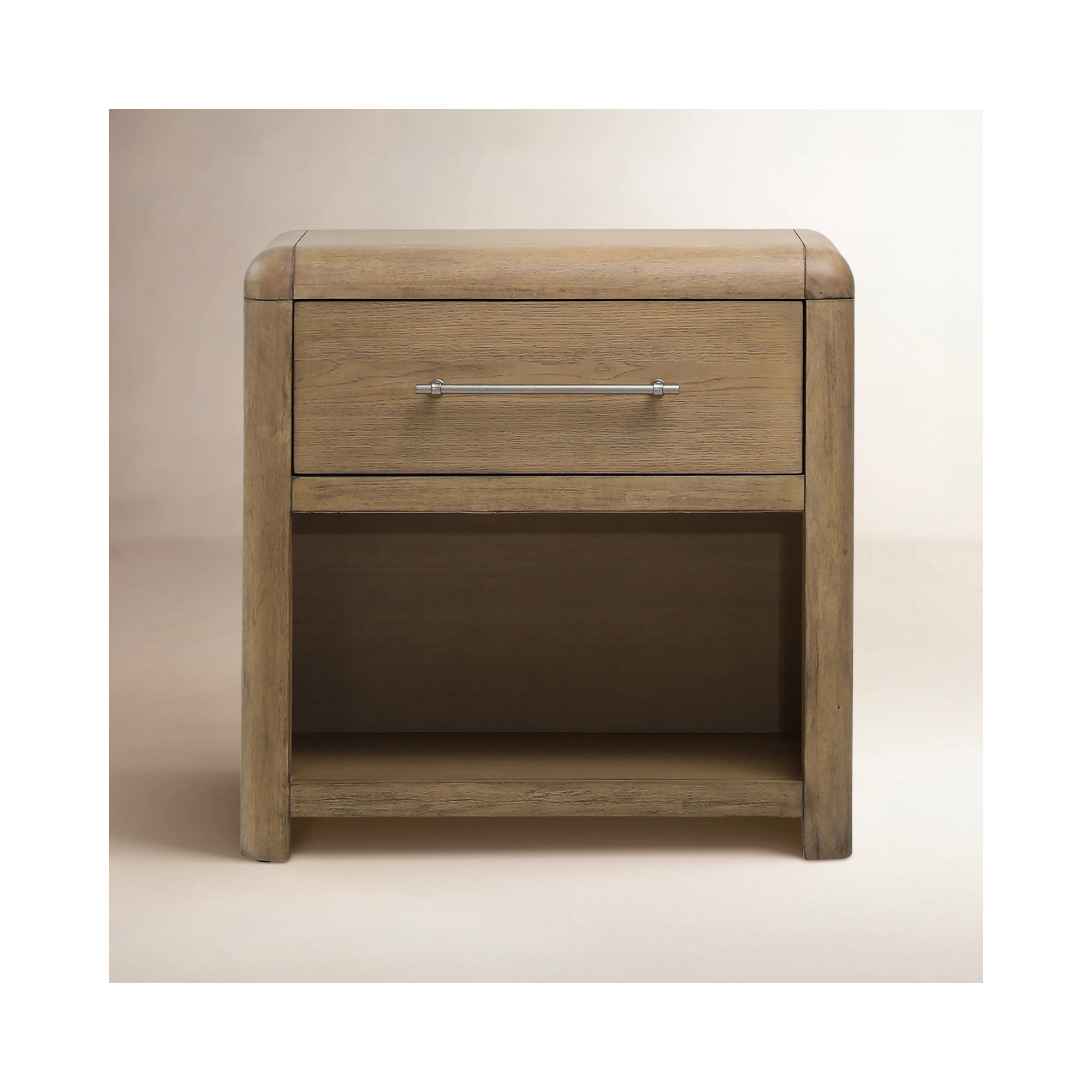 Tricia 1-Drawer Rubberwood Nightstand, Natural