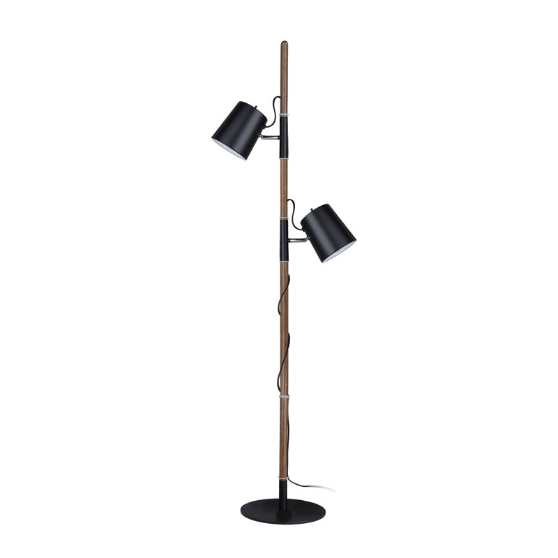 Lampe sur pied à branches 62 "Grondin, Noir mat, Noir mat