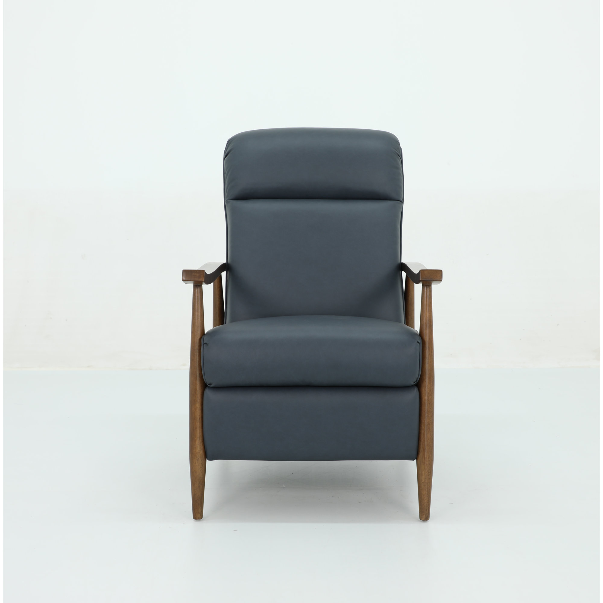  30" Wide Leather Recliner, Blue Genuine Leather