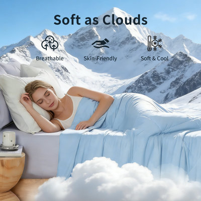 Super Cooling Blanket Summer Comforter Lightweight Breathable 320 GSM Cold Blanket for Hot Sleepers.