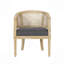 Chaise d'appoint en bois d'hévéa gris anthracite