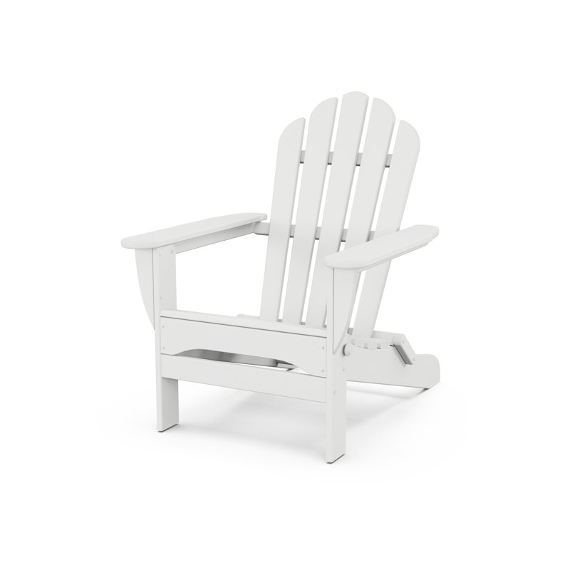 Monterey Bay Folding Adirondack Chair, Classic White