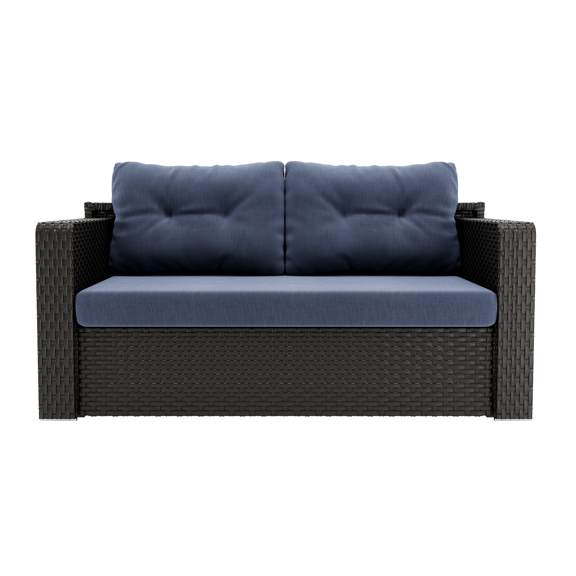 Ebern Designs Convertible Outdoor Sofa With Storage Shelves, Foldable