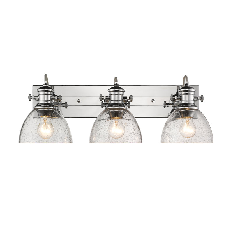 Bales 25.13'' W 3-Light Dimmable Vanity Light, Chrome, Seeded Glass
