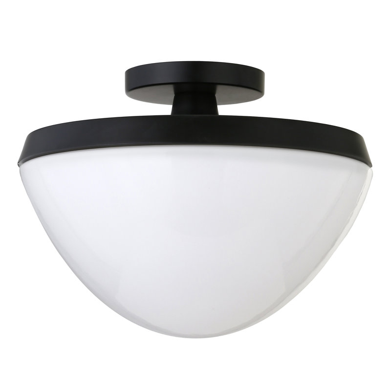 Plafonnier semi-encastré 1 lumière 12,625 po Durant, Noir mat