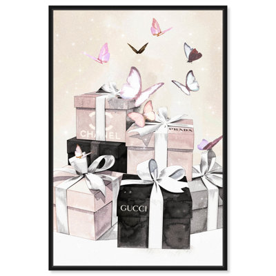 Illustration de mode sur toile, "Butterflies Gift Boxes" par Art Remedy