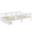 Lit superposé double au-dessus de double avec tiroirs et échelle pour chambre à coucher-1231988229