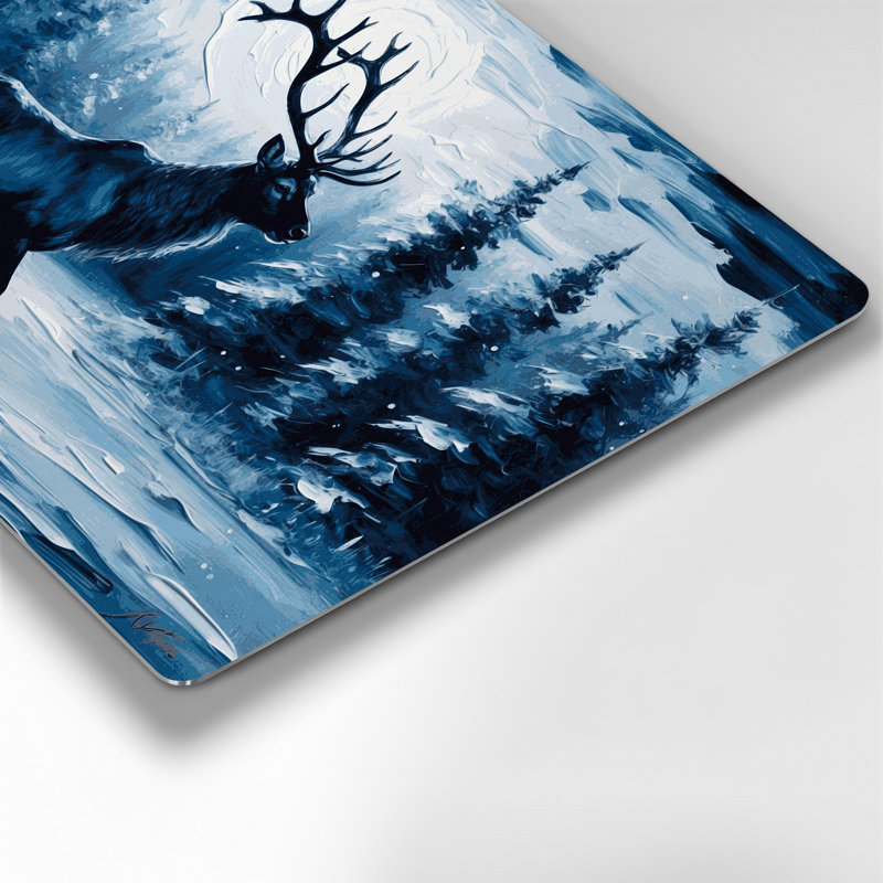 «Christmas Reindeer Silhouettes», art mural en métal bleu, H 240 po x l 240 po x P 0,05 po