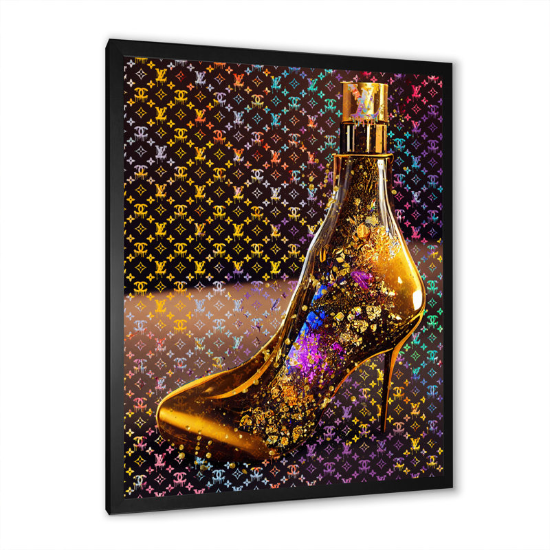 Luxueux talons aiguilles I - art mural sur toile tendance, H 20 po x l 12 po x P 1 po, Cadre photo noir