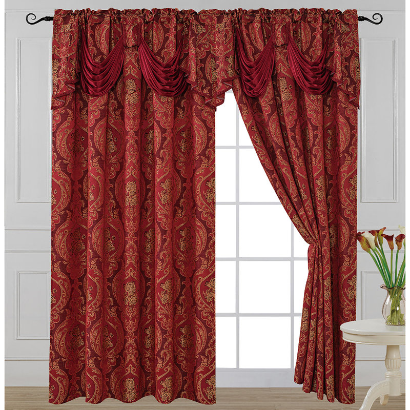 Panneau de rideau simple obscurcissant en polyester Vanwert, Bourgogne