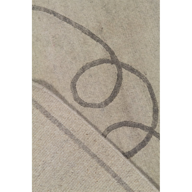 Wool Floral Area Rug in Gray