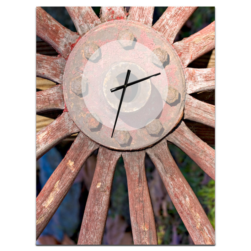 Horloge murale rouge, H 32 po x l 24 po x P 1 po