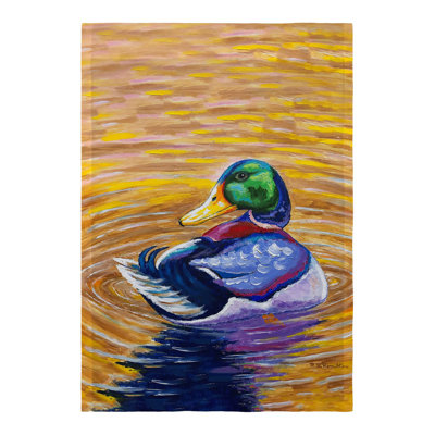 Drapeau de jardin canard en polyester 12,5 x 18 po