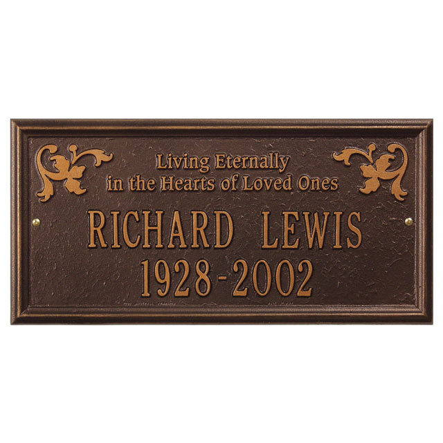 Wilmington 'Living Eternally' Memorial Plaque, Yes, Antique Copper