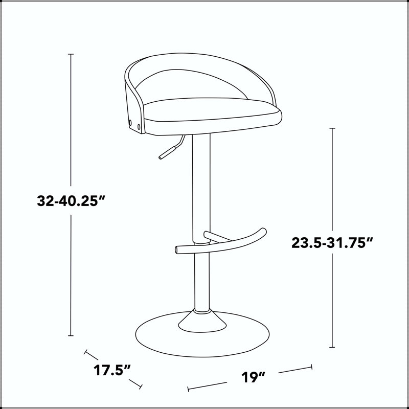 Tabouret de bar réglable avec pivot - ensemble de 3, Argent, 3