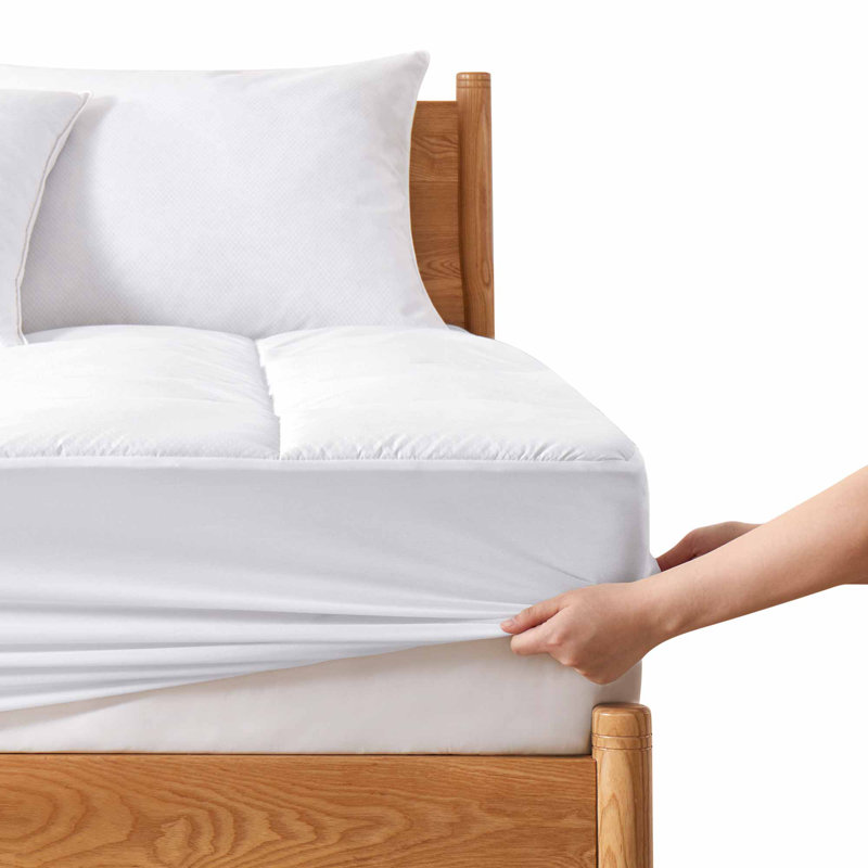 King White Down Waterproof Featherbed Mattress Topper
