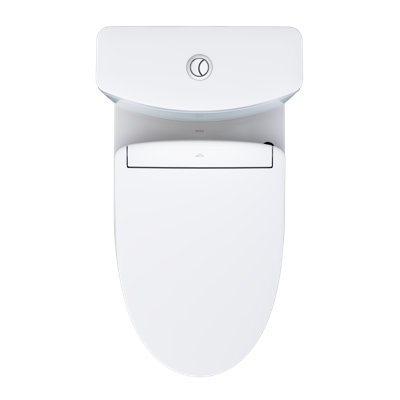 TOTO® WASHLET+®  Aquia IV Two-Piece Elongated Dual Flush 1.28 and 0.9 GPF Toilet and WASHLET S5 Bidet Seat, Cotton White - MW4463446CEMGN#01