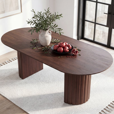 Rhea 79" Oval Double Pedestal Dining Table