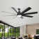 Brixham 72" 8 - Blade Classic Matte Black LED Ceiling Fan Light With Remote Control