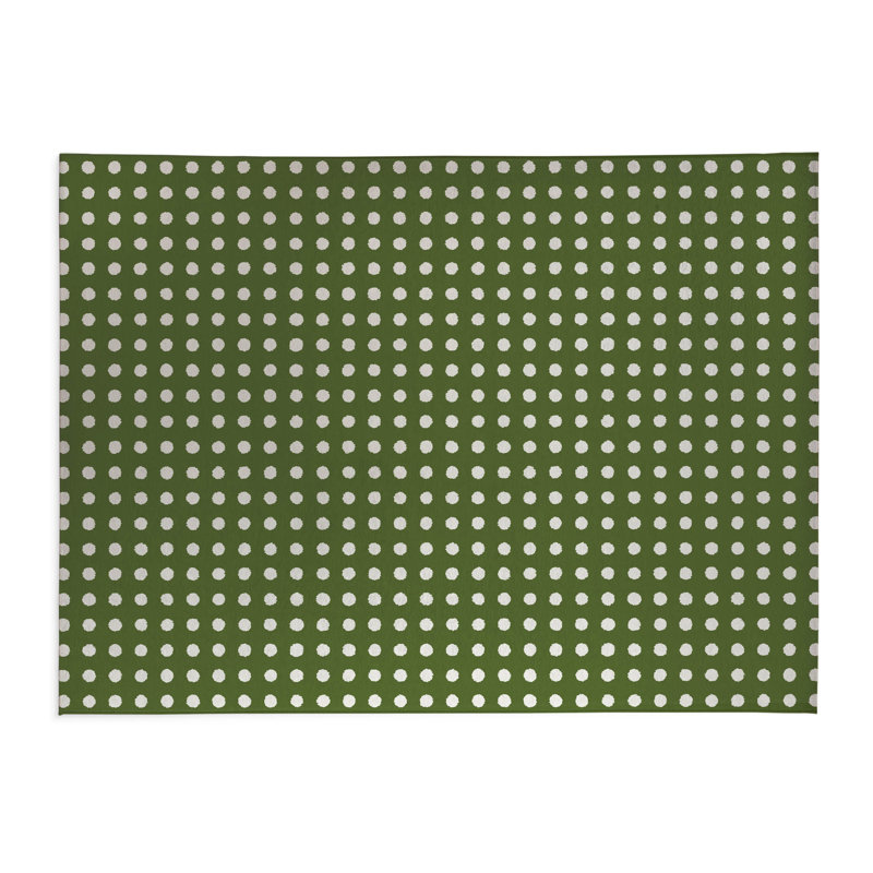 Tapis de cuisine Dot, Vert olive, Rectangle 5 pi x 7 pi