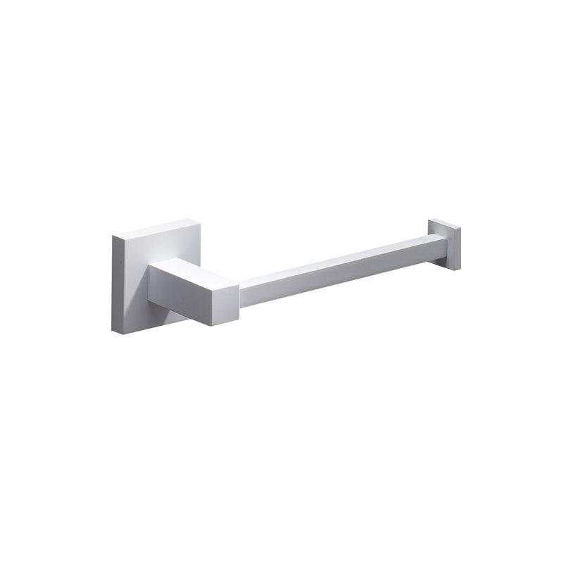 Capri 3 Piece Wall Mounted Brass Bathroom Hardware Set, Matte White