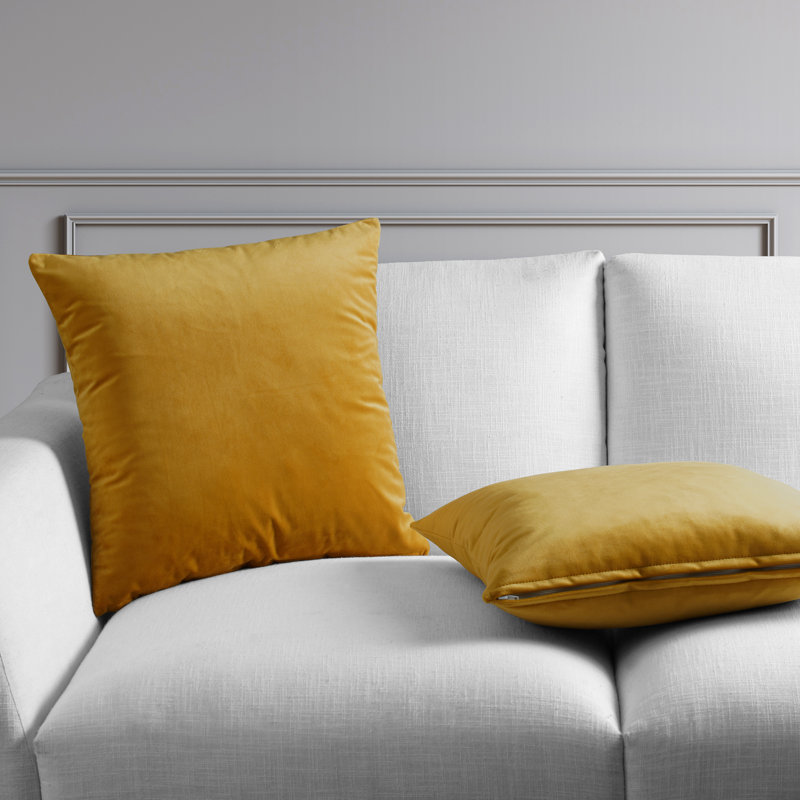Heritage Plush Velvet Throw Pillow Covers - Decorative Pillow Covers, Aztec Gold