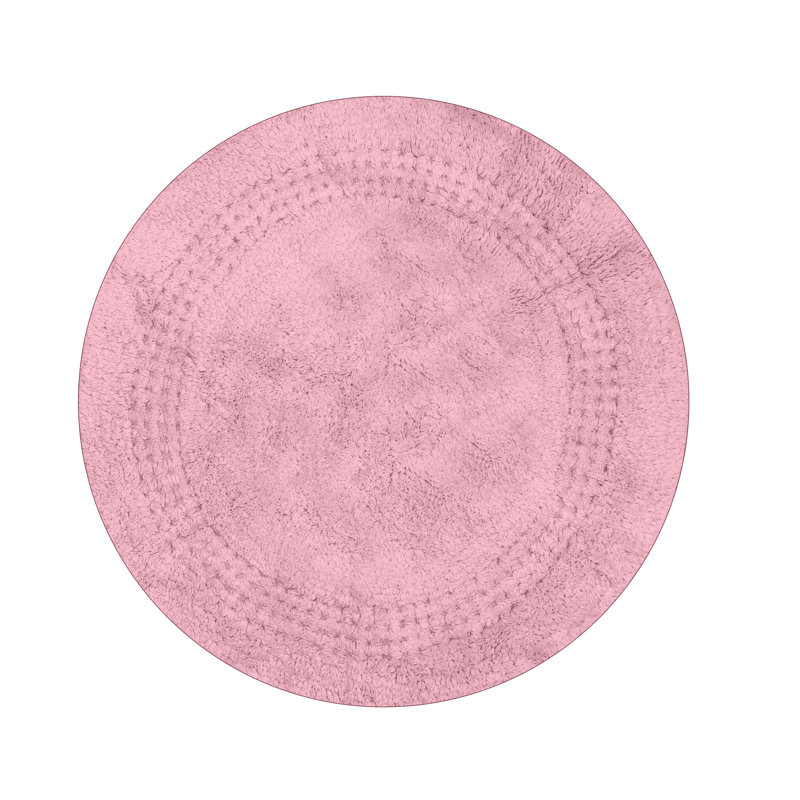 Home Weavers Classy Bathmat 100% Cotton Tufted Bath Rug, Extra Soft and Absorbent Bath Rugs, Non-Slip Bath Mats, Machine Washable bath rugs for Bathroom, 30" Round, Pink