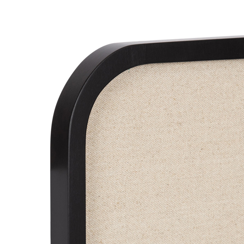 Panneau rectangulaire arrondi en bois, Noir
