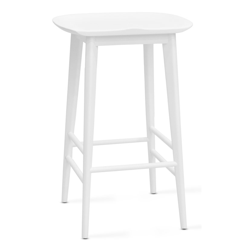 Pedrick Solid Wood Counter Stool, White, Counter Stool (24" Seat Height)