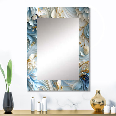 Ethereal Rococo Swirls Victorian Pattern - Traditional Wall Mirror