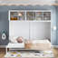 Grand lit escamotable mural avec armoires supérieures-186399484
