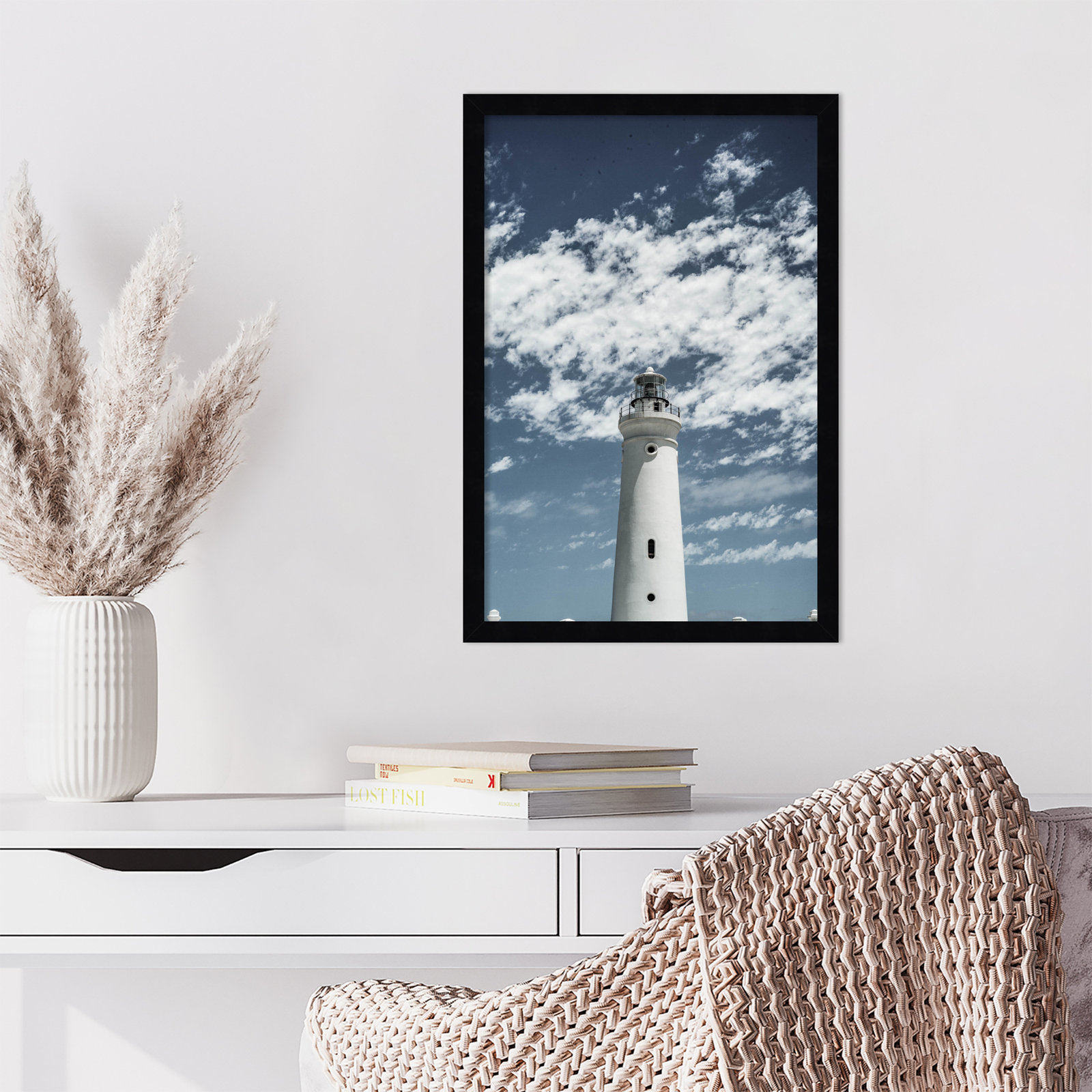 Cape Point Lighthouse Print, Black, 21" H x 15" W