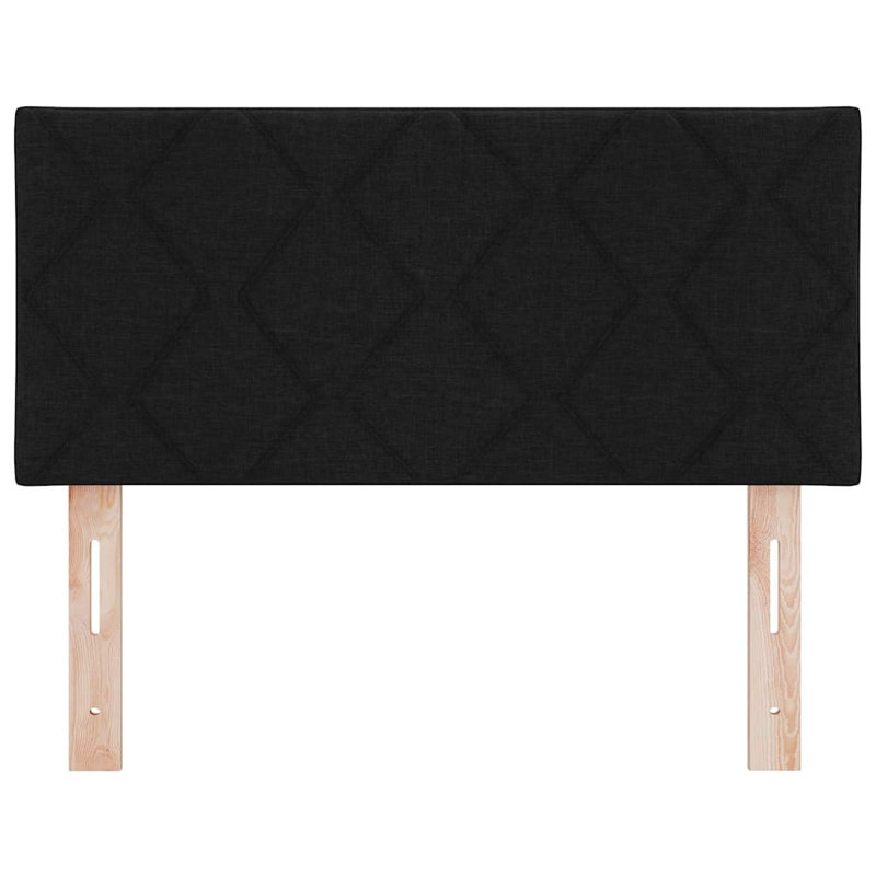  Fabric Headboard Geometric With Headboard 100 Cm Fabric, Single-Short (90 x 160cm), Black