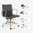 Mid Back Genuine Leather Office Chair With Arm And Aluminum Frame, Computer Desk Chair-1952329208