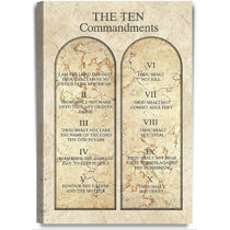 Olive Wood Desk Ornament – Ten Commandments (Hebrew/English)