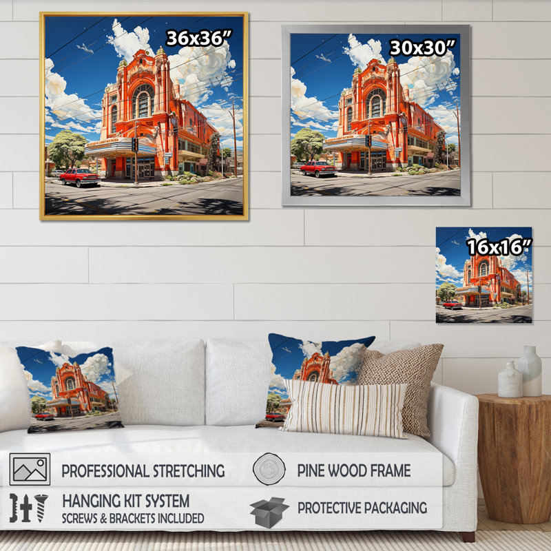 A Grand Old Theatres Dramatic Contrast III - Theatres Wall Art Prints, H 30 po x l 30 po x P 1 po, Cadre flottant blanc