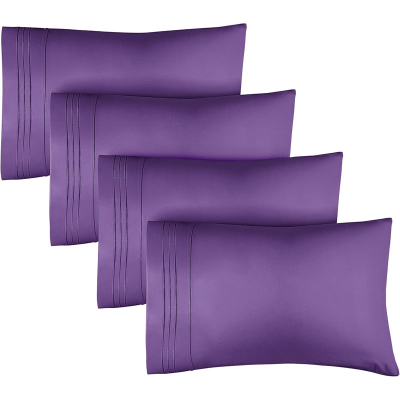 Ensemble de 4 taies d'oreiller Soft Soft, Grand lit, Mauve