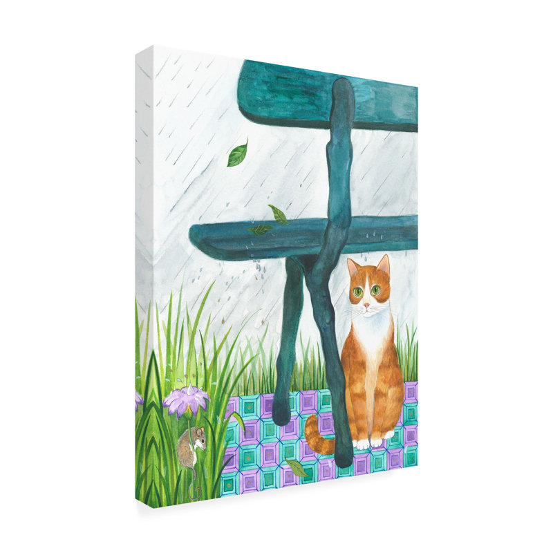 Art sur toile «CAT», par Isabelle Brent, H 19 po x l 14 po