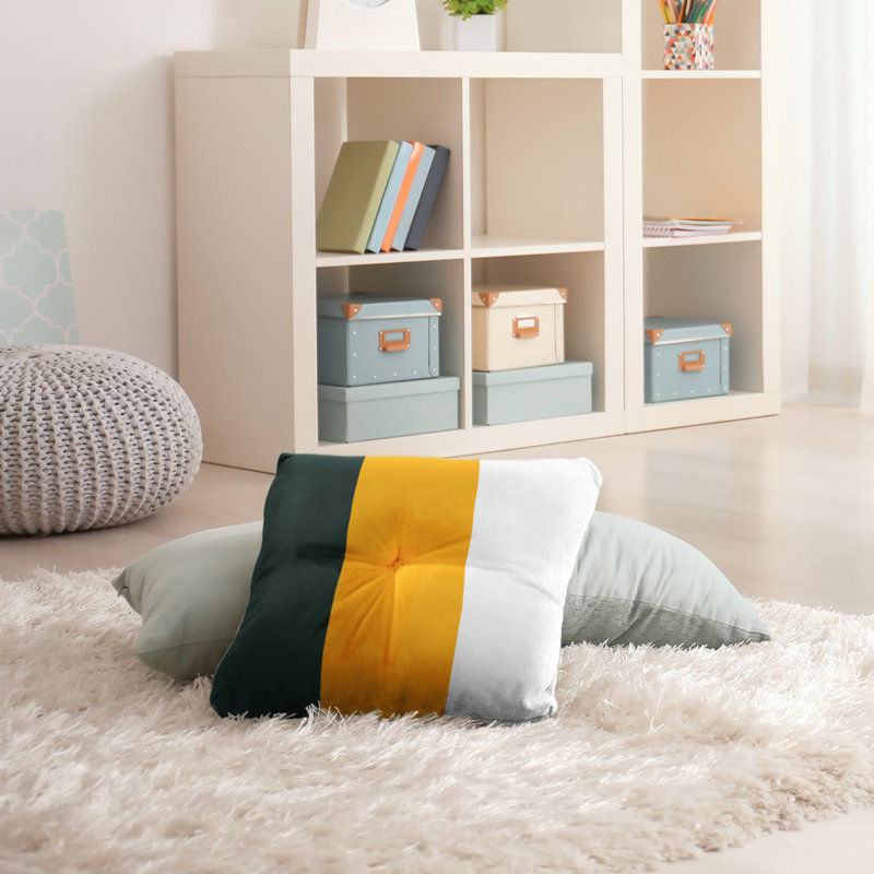  Coussin de sol touffeté, 30 po x 30 po, Jaune